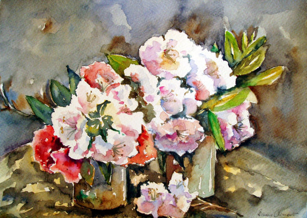 Rododendros Watercolour Paper Floral Painting