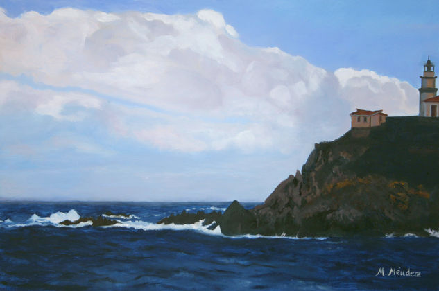 Faro de Cudillero Oil Canvas Landscaping