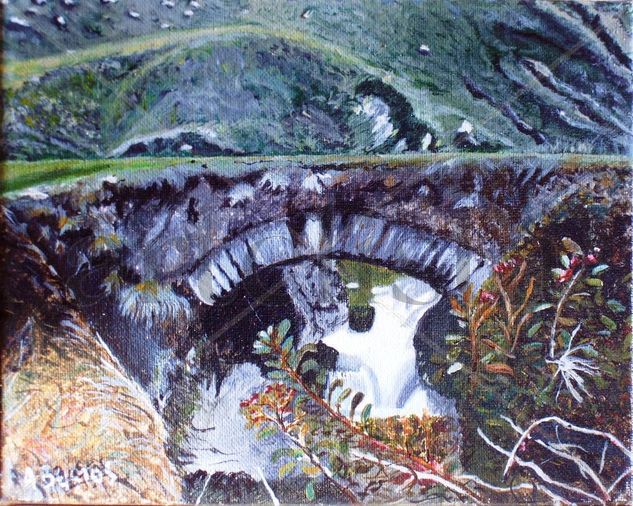 puente en otoño Acrylic Canvas Landscaping