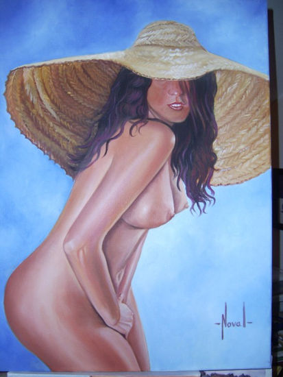 DESNUDO DE MUJER CON PAMELA Oil Canvas Nude Paintings