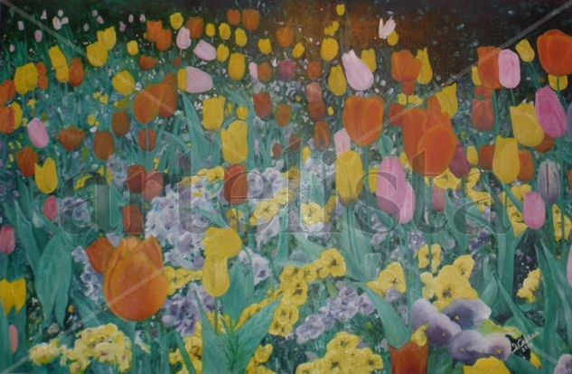 Campo de tulipanes Oil Canvas Landscaping