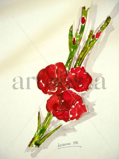 Diselo con flores Watercolour Paper Floral Painting