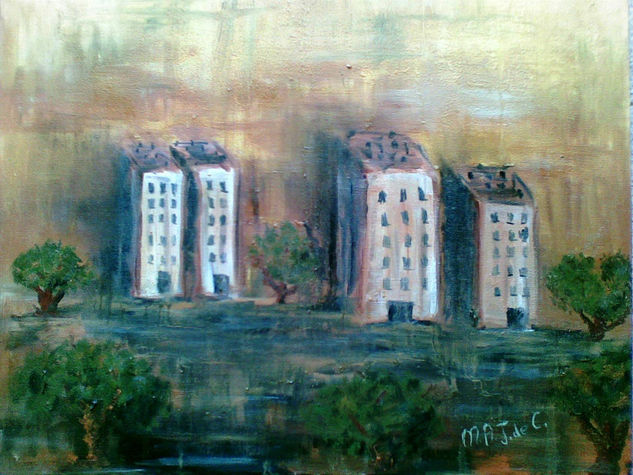 Mientras la ciudad duerme... Oil Canvas Landscaping