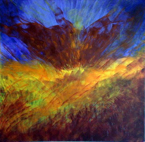 " Fenix" Media Mixta Lienzo Otros