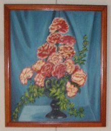 florero Ink Panel Floral Painting