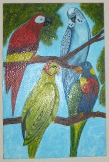 loros Ink Textile Animals