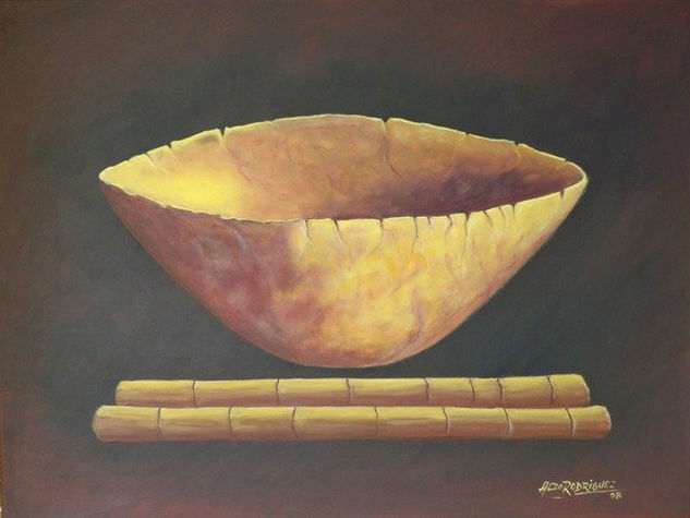 VASIJA CON CAÑAS   OLEO 60X50 