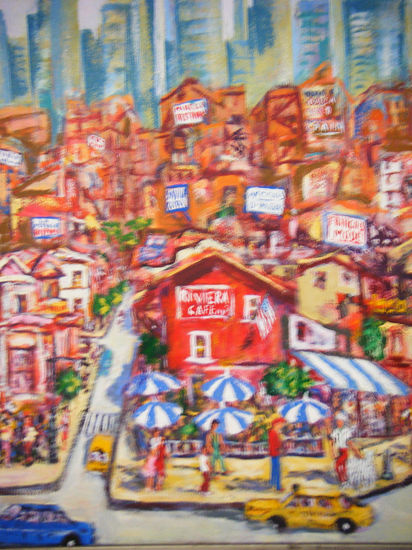 RIVIERA CAFE IN MANHATTAN (Detalle) Mixed media Canvas Landscaping