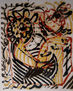 MUJER CON ABANICO Y MUEBLE
