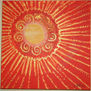 Sol en Rojo y Dorado