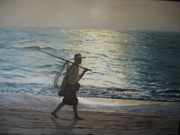 EL PESCADOR Oil Canvas Marine Painting