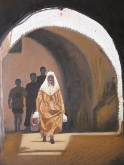 LA MEDINA Oil Canvas Figure Painting