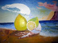 Limones en la playa.