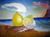 Limones en la playa.