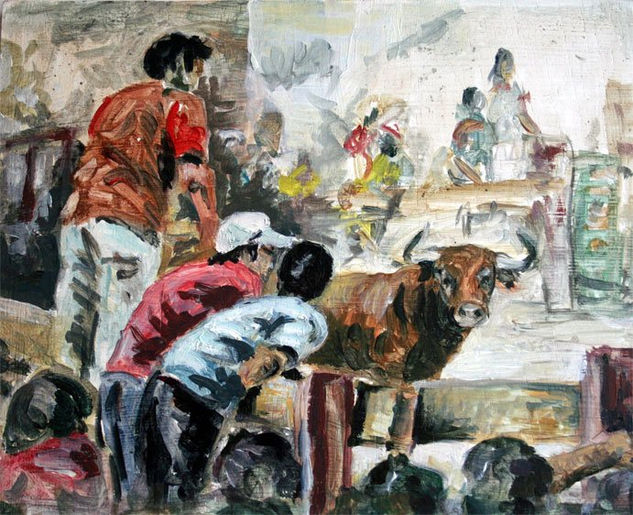 Festejo popular Oil Panel Animals