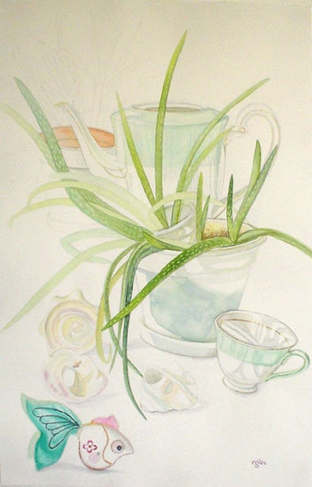 SERIE SÁBILAS Watercolour Card Still Life Paintings