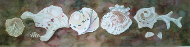 SERIE CARACOLES Watercolour Card Still Life Paintings