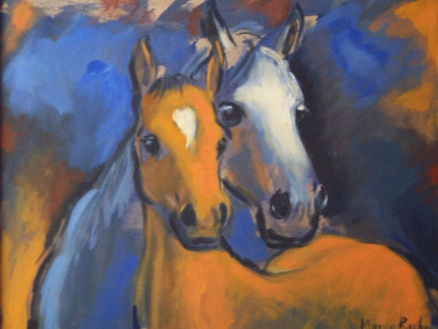 Caballos Oil Panel Animals