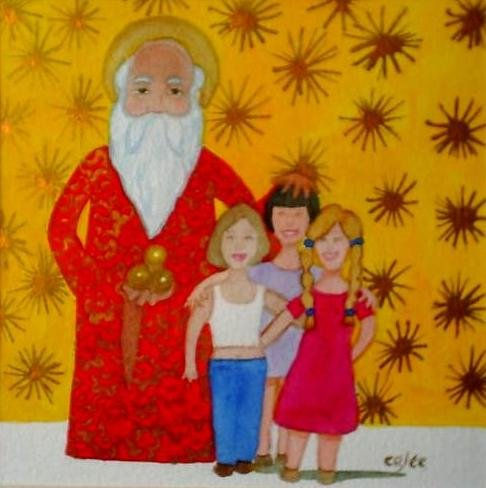 SAN NICOLA DI BARI CON TRES NIÑAS