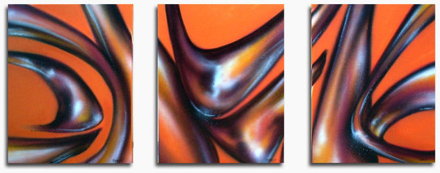 trio.2."orange metal" Mixed media Canvas Others
