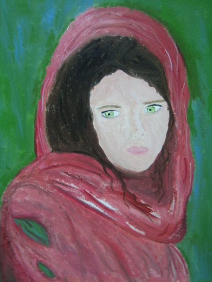 niña afgana Oil Canvas