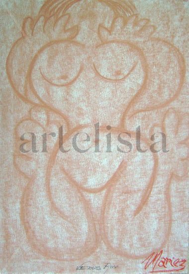 VENUS ROSE Pastel Canvas Figure Painting