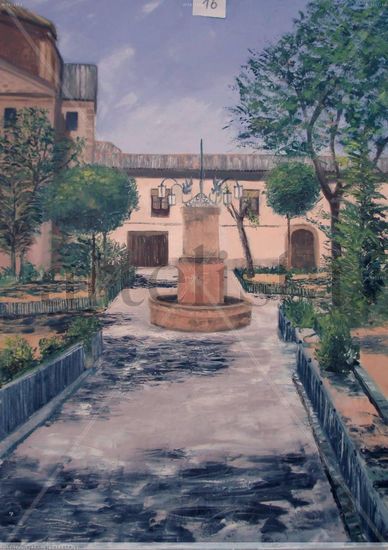 Plaza de la Fuente Vieja,  Villanueva de los Infantes Oil Canvas Landscaping