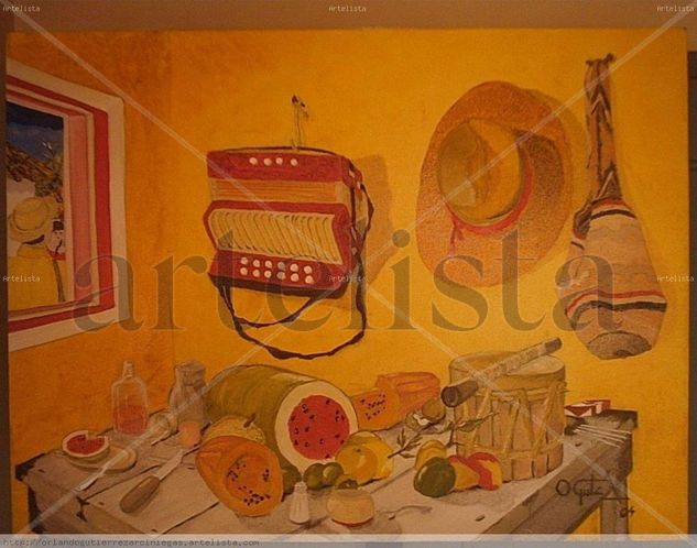 Bodegón típico vallenato Oil Canvas Still Life Paintings