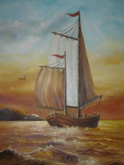mar com barco