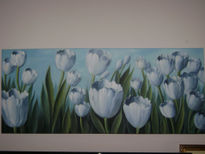 Painel com tulipas