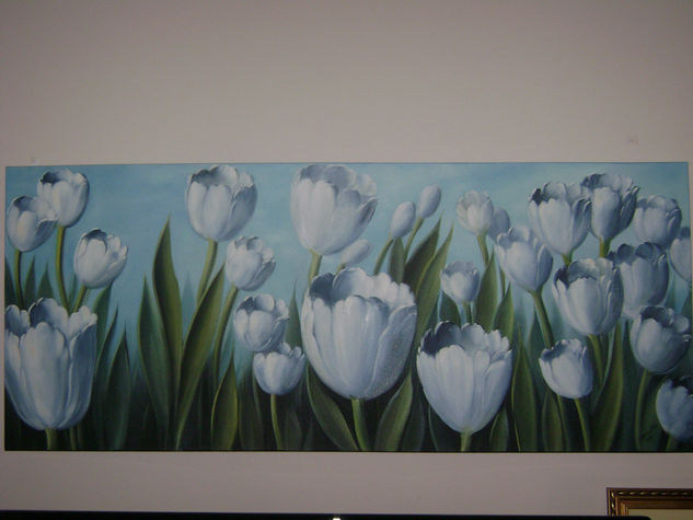 painel com tulipas Óleo Lienzo Floral