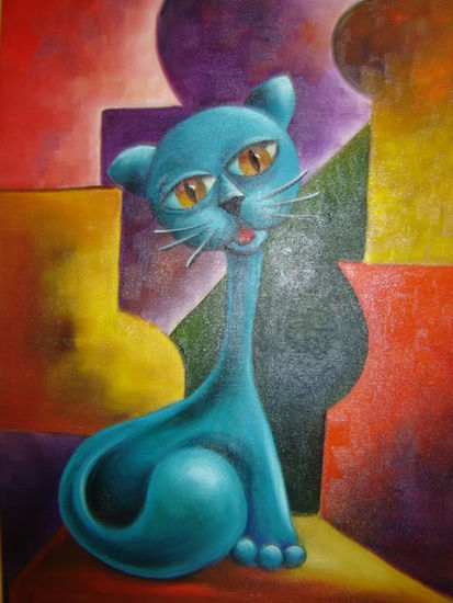 gato Oil Canvas Animals