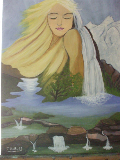 mujer agua Oil Canvas Landscaping