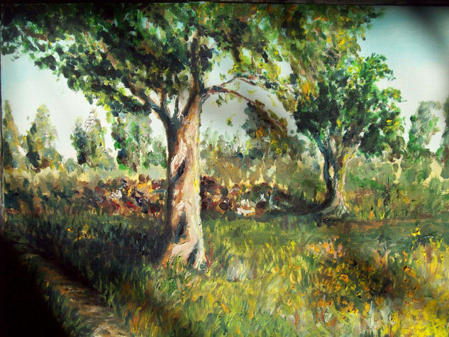 arbol al sol Oil Paper Landscaping