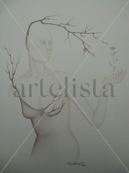 La Rosa Ink Paper Figure Painting