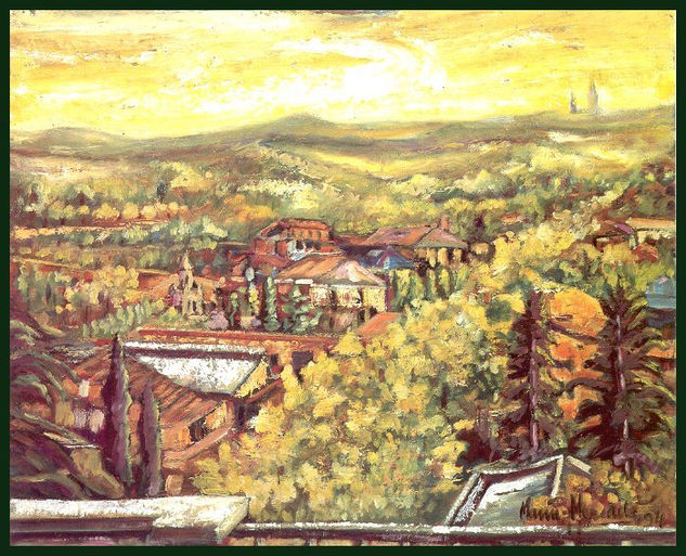 Collserola. Sant Cugat Oil Canvas Landscaping