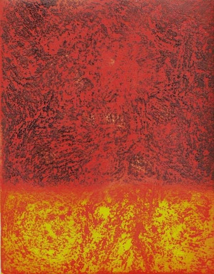 ABSTRACTO NUMERO 1 EN ROJO Woodcut