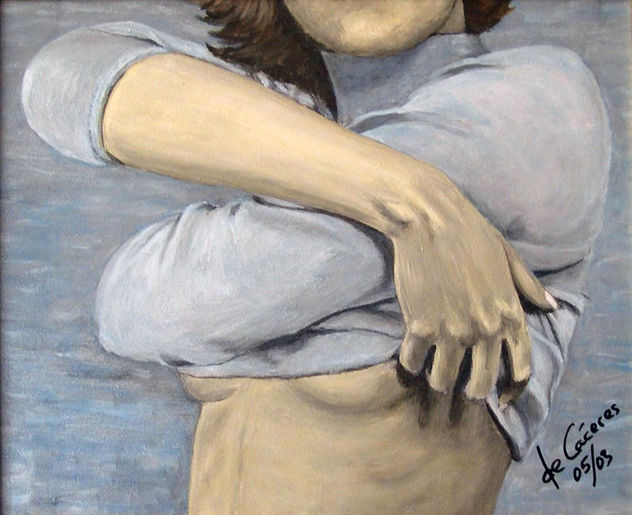 chica en azul