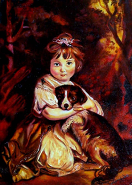 Niña con perro