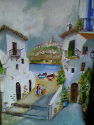 pueblo pesquero Oil Canvas Landscaping