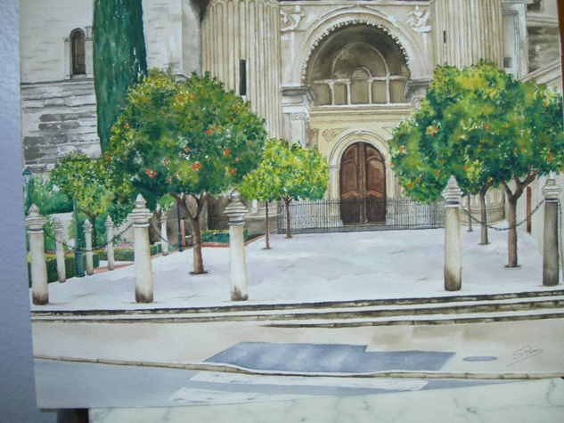 PATIO DE LOS NARANJOS Watercolour Paper Landscaping