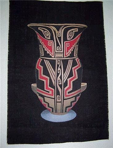 tapices pintados sobre arpillera