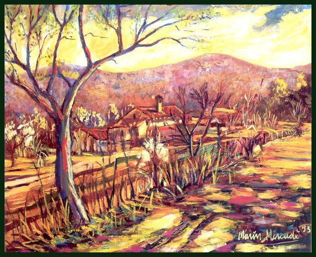 Contraluz Can Borrell. Sant Cugat Oil Canvas Landscaping