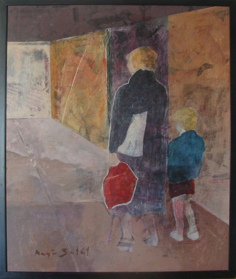 Mujer y niño 1988 Mixed media Panel Landscaping