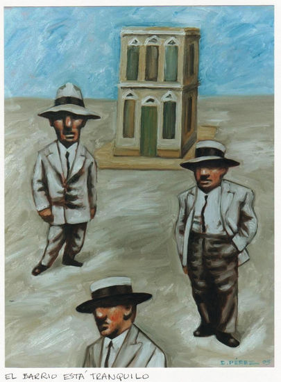 Barrio tranquilo Oil Canvas