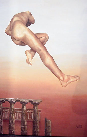 Levitación Óleo Lienzo Figura