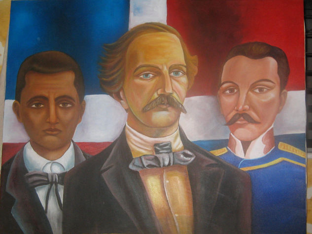 Los tres padres de la patria Acrílico Lienzo Retrato