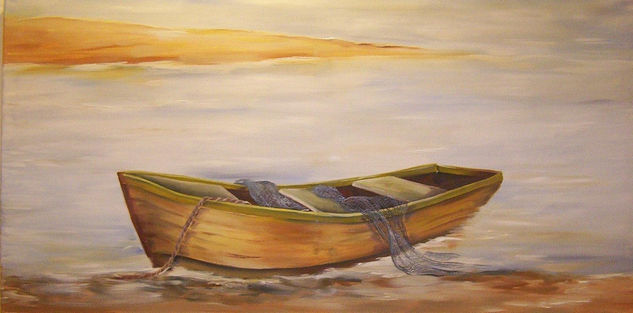 bote Oil Canvas Marine Painting