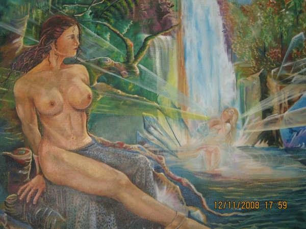 DESNUDO EN LA SELVA Óleo Lienzo Figura