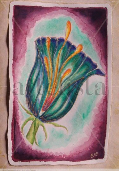 Flor-semilla Ink Paper Floral Painting